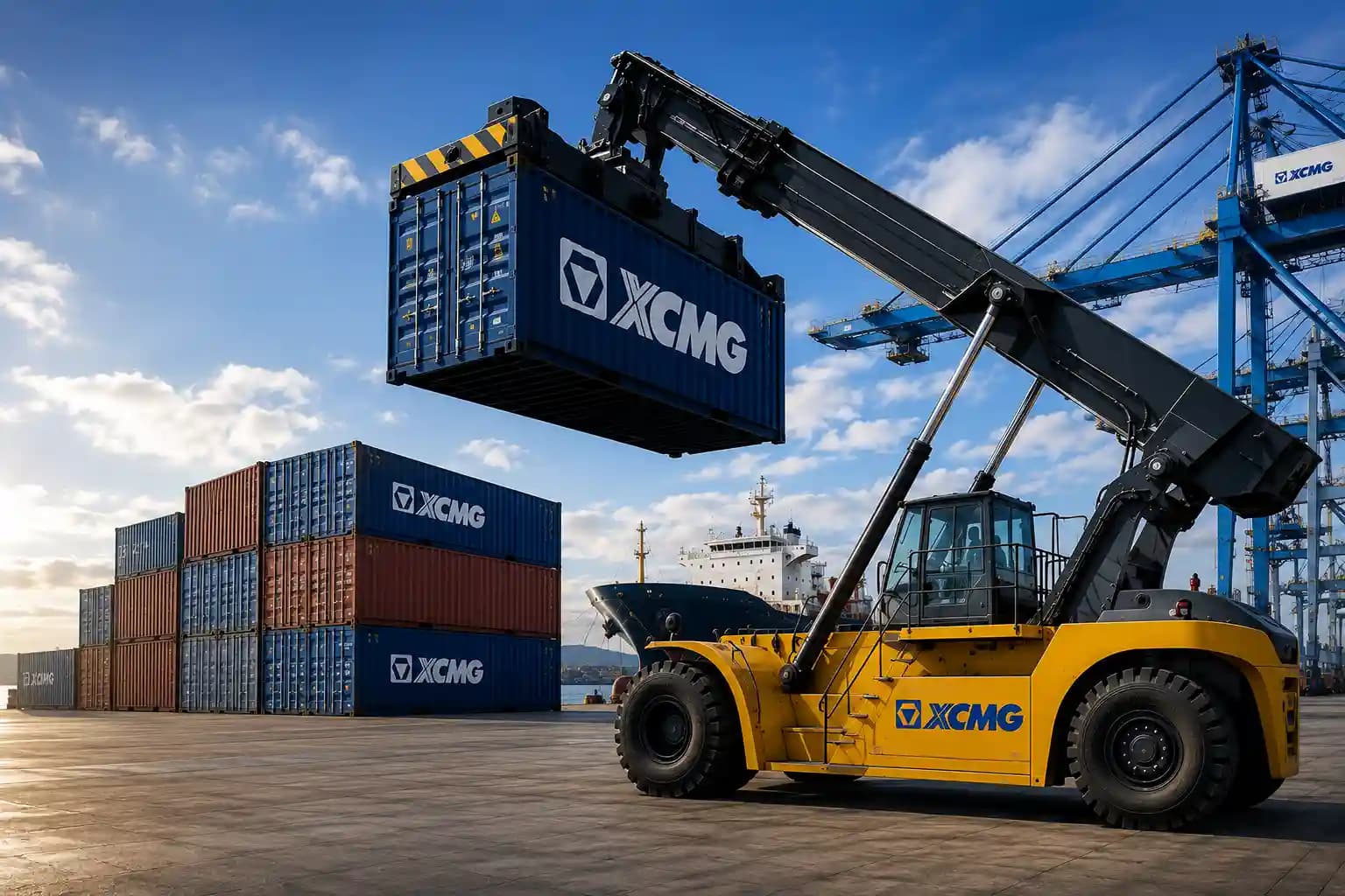 Ричстакер XCMG на контейнерной площадке